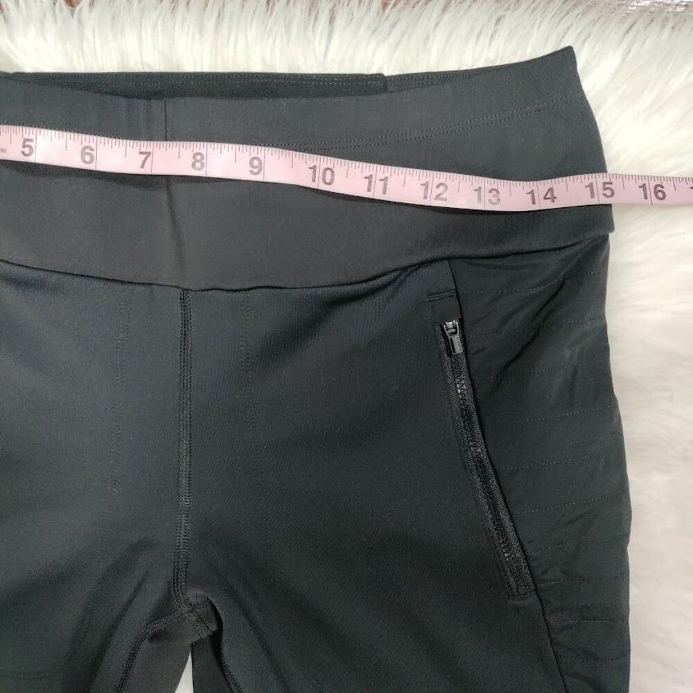 Athleta Peak Hybrid Womens Medium Pullover Mid-Rise Fleece Tight Leggings Black - Picture 11 of 13
